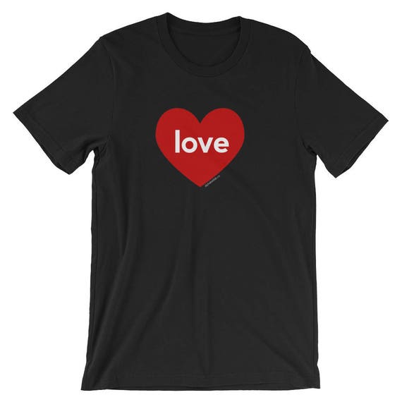 Love Shirt Women Men Red Heart Black Text Valentine's Day T-Shirt Love Shirt Women Men Red Heart Black Text Valentine's Day T-Shirt