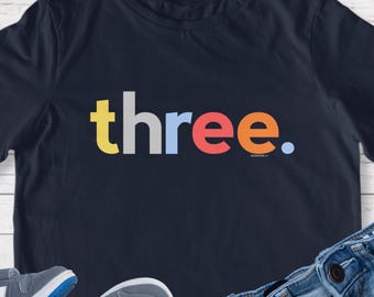 Boys 3rd Birthday Shirt Boy 3 Year Old Age Three Third Bday Original