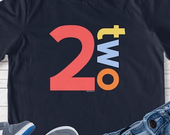 Boys 2nd Birthday Shirt Boy 2 Year Old Age Two Second Bday Number