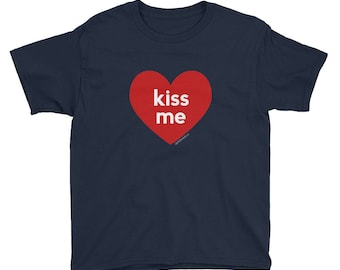 Valentines Day Shirt Kids Boy Girl | Valentines Day Gifts for Kids Boys Girls | Kiss Me Heart Love Valentine Shirt | Vday Gift Ideas