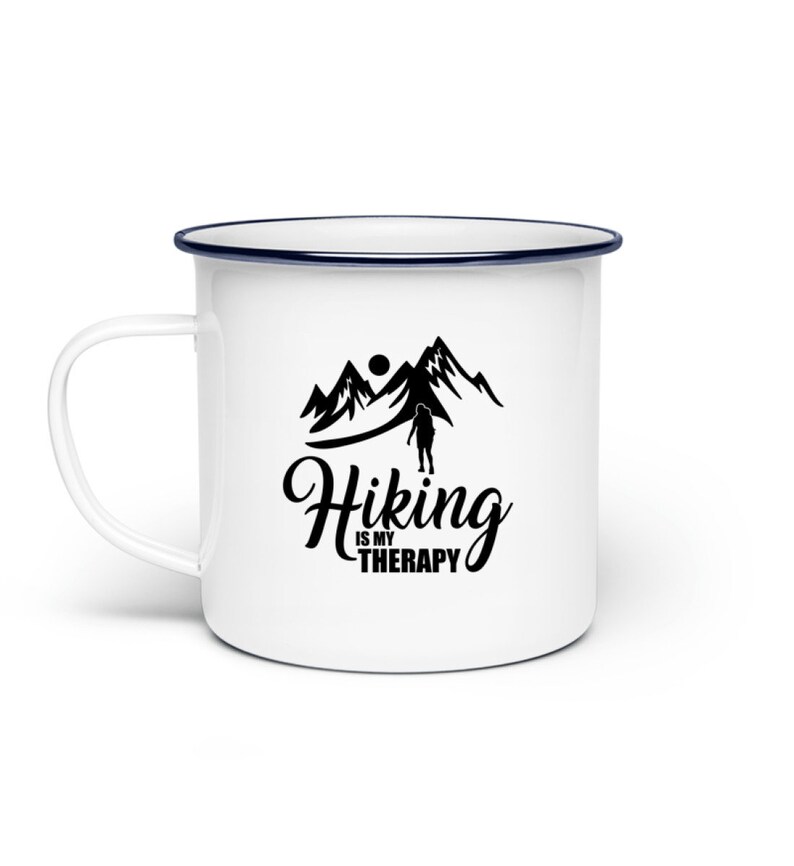 Hiking Is My Therapy Enamel Cup Enamel Cup image 2