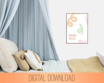 Little love. digital print | Neutral nursery, child's room, playroom art | Baby neutral decor | Printable artwork | A4 digital art