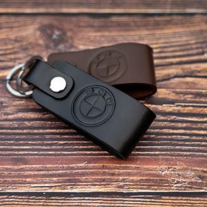 BMW Leather Car Keyring | Handmade Personalized Keychain fob