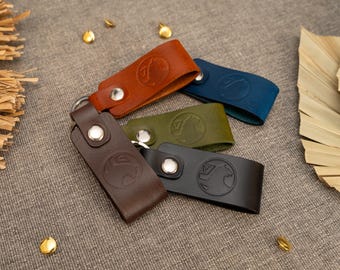 Vauxhall Leather Car Keyring: Personalised handmade Keychain fob
