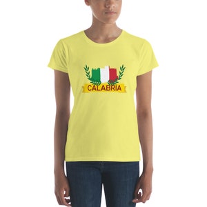 Women&#39;s Calabria Italy Flag Castle Jersey short sleeve t-shirt