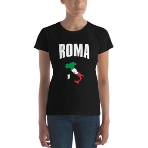Women's Roma - Rome Italy Map & Italian Flag short sleeve t-shirt