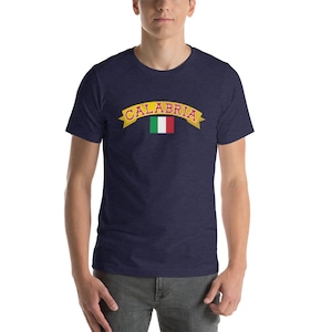 Calabria Italian Flag Jersey Calabrian Short-Sleeve Unisex T-Shirt - Calabria Gift Shirt, Calabria Italy Vacation Tee