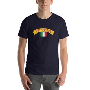 Italia Flag Tee Shirt Italy Souvenir Jersey Short-Sleeve Unisex T-Shirt
