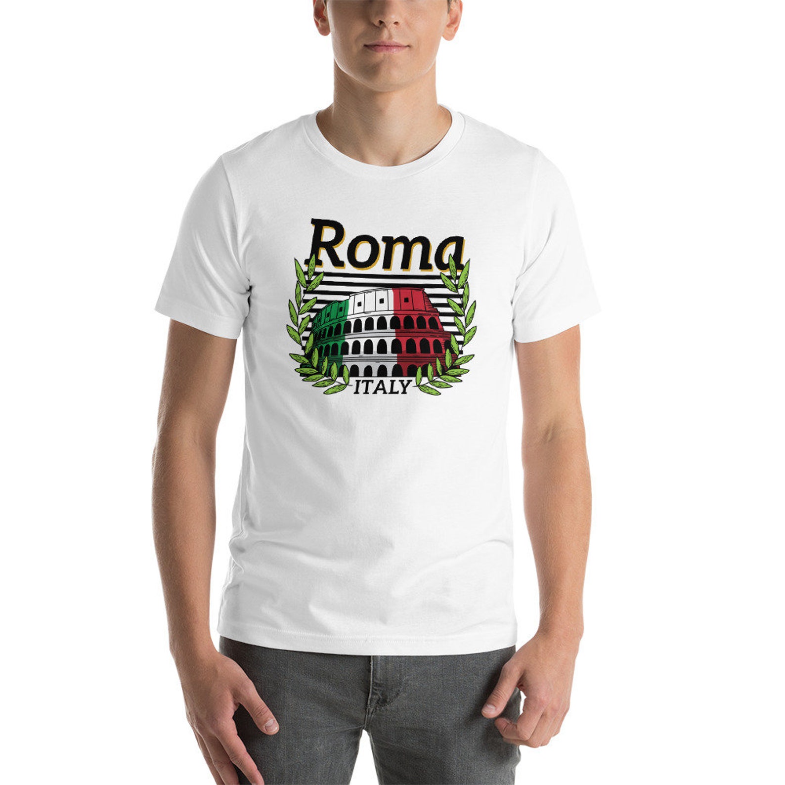 Rome T Shirt Roma Colosseum Italy Flag Clothing Shortsleeve Etsy