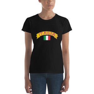Women&#39;s Italia Flag Tee Shirt Italy Souvenir Jersey short sleeve t-shirt
