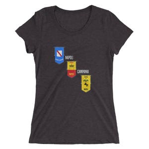 Ladies&#39; Napoli Campania t-shirt Naples, Italy Shirt Italian Crest Tee