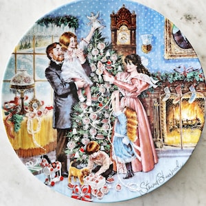 Vintage Sammelteller “Trimming the Tree”: Viktorianische Weihnachtsdekoration