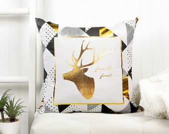 Gold Foil Pattern Cushion Cover - 18" x 18"