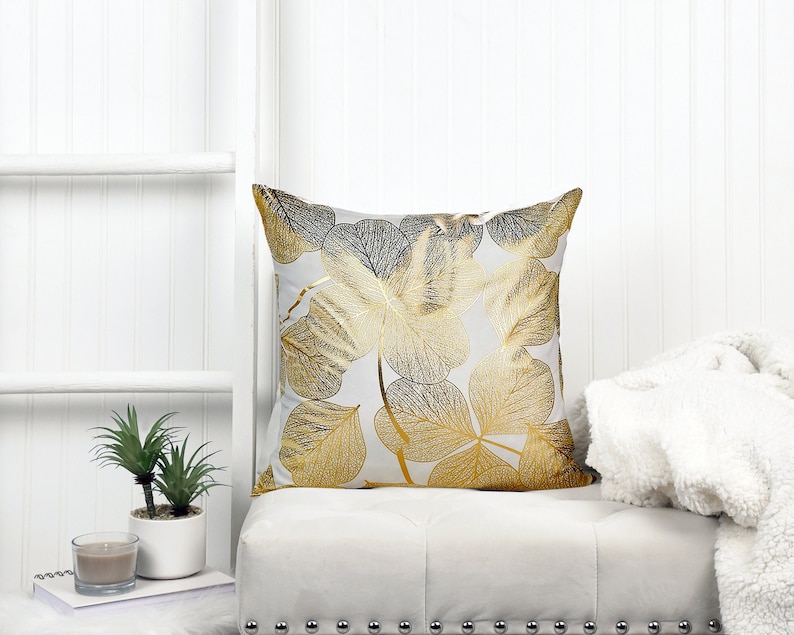 Gold Foil Pattern Cushion Cover 18 x 18