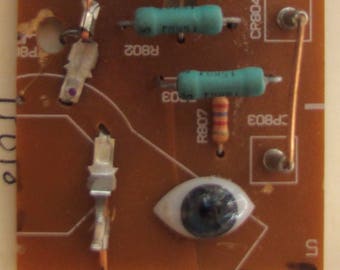 Recycled circuit board made into necklace / pendant 'eye-tech' !!