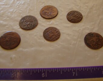 1800s DUTCH shipwreck coins 6 pieces - spice trade !!