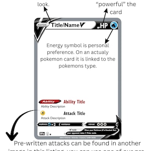 Custom Pokémon Card Personalized | Create Your Own Pokémon Card with Photo, Name & Stats, Unique Pokémon Gift for Kids/Fans image 3
