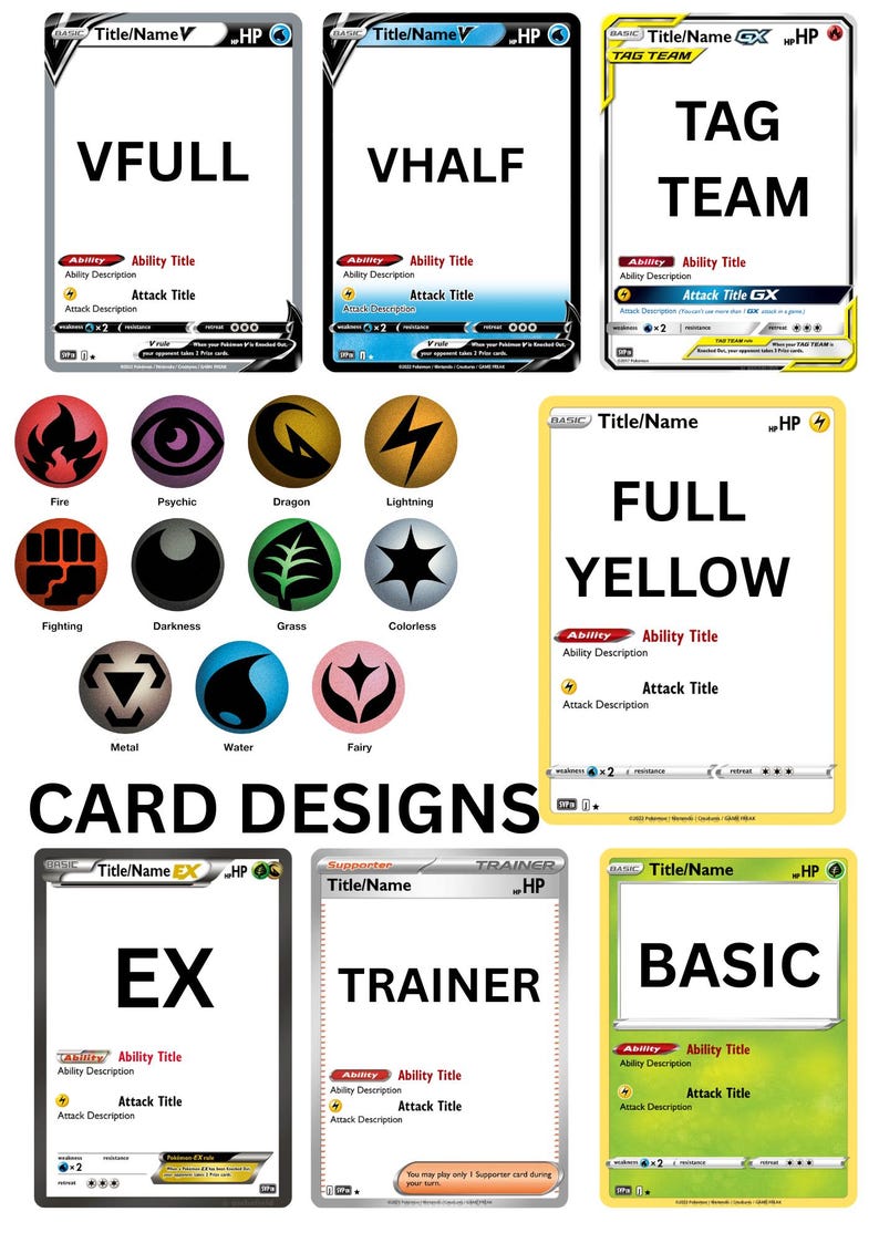 Custom Pokémon Card Personalized | Create Your Own Pokémon Card with Photo, Name & Stats, Unique Pokémon Gift for Kids/Fans EX Card