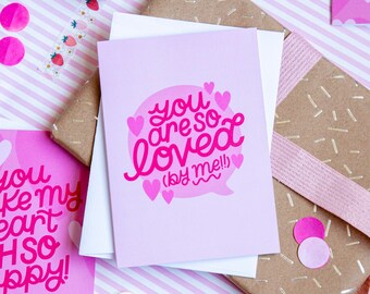 You are so Loved - Single Blank Greetings Card | Valentines Day, Love Card, Girlfriend, Boyfriend, Best Friend, Anniversary, Recycled Card