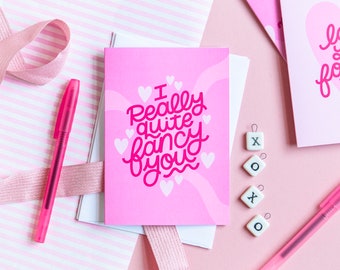I Really Quite Fancy You - Single Blank Greetings Card | Valentines Day, Galentines, Love Card, Recycled Card, Boyfriend, Girlfriend, Fiance