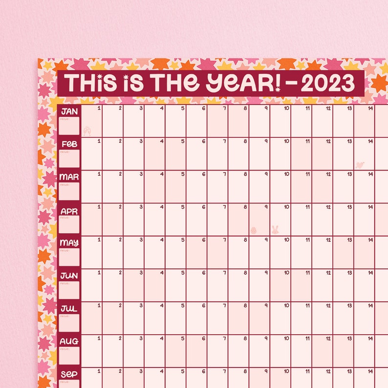 2023 Wall Planner This Is Your Year Calendar, Year View Plan, 2023 Diary, Block Year Planner, Monthly Planner, Year to View image 2
