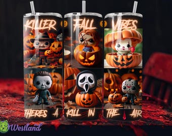 ホラー映画のタンブラー かわいい怖いキャラクターのボトル ハロウィーン かわいい秋のホラーカップ カボチャ かわいいタンブラー ジャックオーランタン