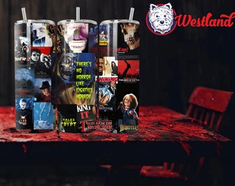 1980s Horror Tumbler Scary Movie Bottle Vintage Horror Tumbler Eighties Horror Cup Nostalgic Movie Tumbler Spooky Movie Cult Classic Drink