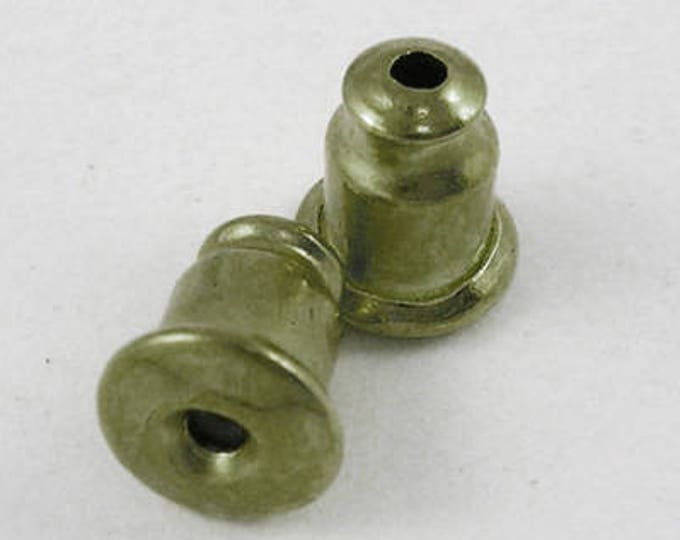 Bronze Earnuts 6mm Components, Bell, Antique Bronze Earring Backs, about 6mm long, 5mm wide, hole: 1mm,