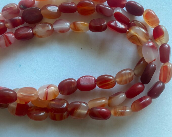 9mm Beads Oval Synthetic Red and Orange Beads DIY Jewelry Making Supplies and Findings.