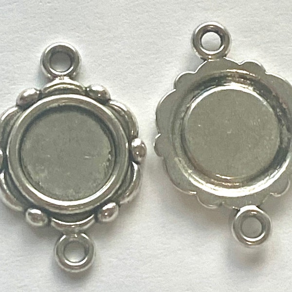 thumbnail image 2 of 20pcs Platinum Tone Brass Pendant Trays – 12mm Round – Flat Cabochon Settings 2 of 5