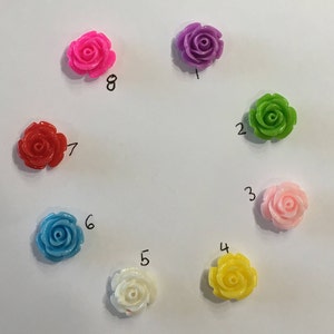 14mm Resin Cabochon Mixed Color Rose Flower DIY Jewelry Findings.