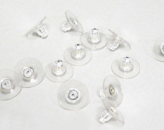 Ear Backs Earnuts plastic pads bright silver bullet Earring,  12x7mm, Hole: 1mm DIY jewelry making Findings