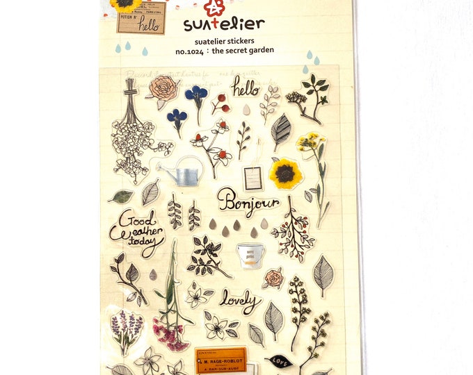 Garden stickers Craft Sticker Sheet for Planning, Journaling, Collecting or Scrap booking 1 Sheet.