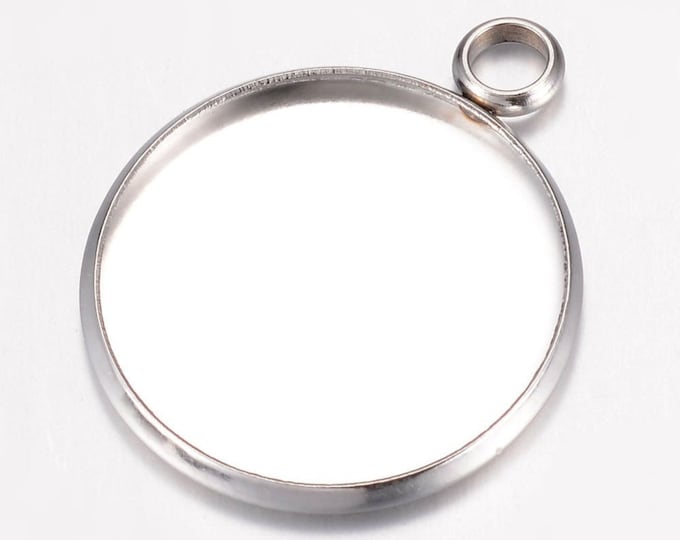 20mm Cabochons Pendant Antique Silver Tray Setting  Bezel Trays, DIY Jewelry Findings.