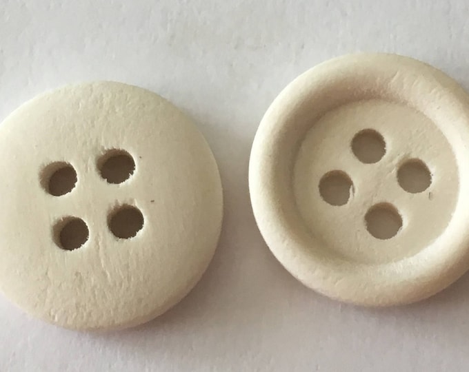 13mm Wooden buttons 4 holes Natural DIY Craft Supplies Findings.