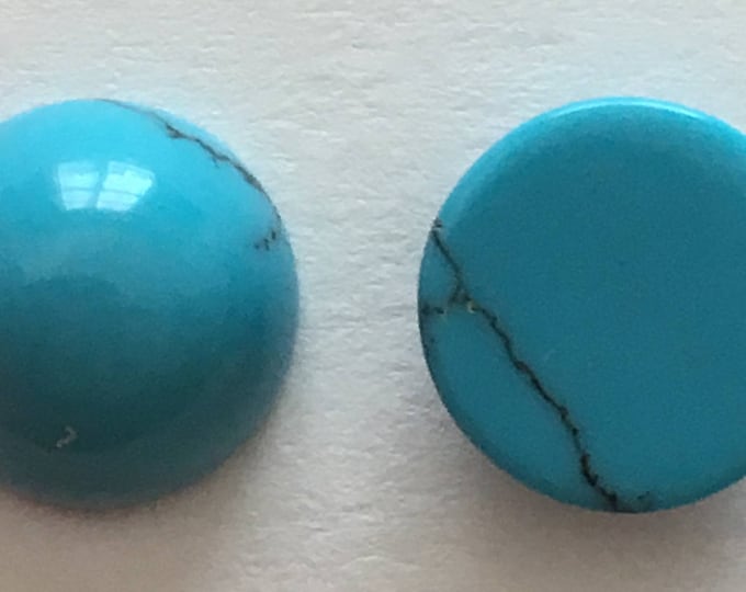 8mm Gemstone Cabochons, Turquoise about in diameter, 4mm thick DIY Jewelry Sky Blue Round.