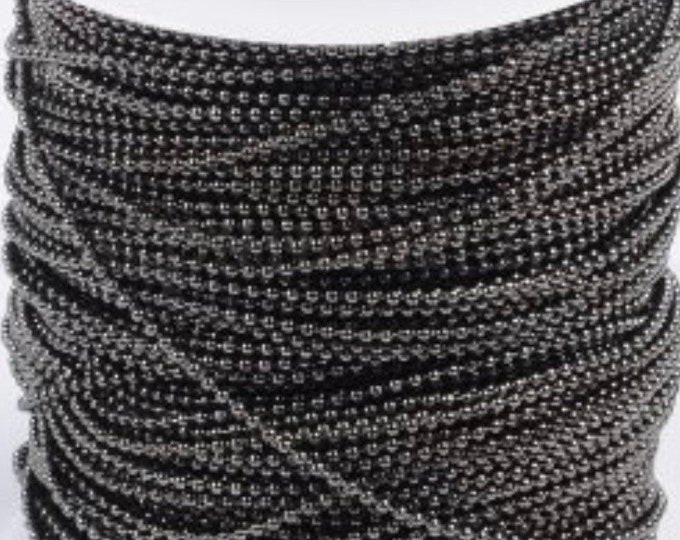 1.5mm Ball Chains Gunmetal Finding diameter with Connectors Black Color DIY Jewelry Making Supplies Findings