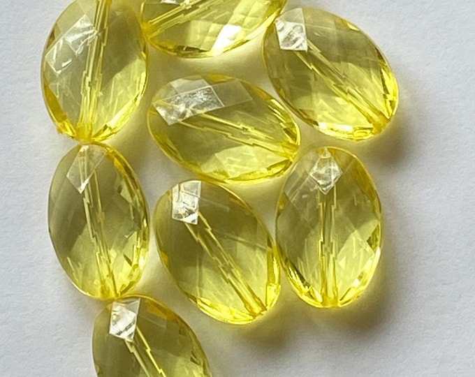 19x13mm Oval Beads Yellow Transparent Acrylic Beads DIY Jewelry Making Supplies and Findings.