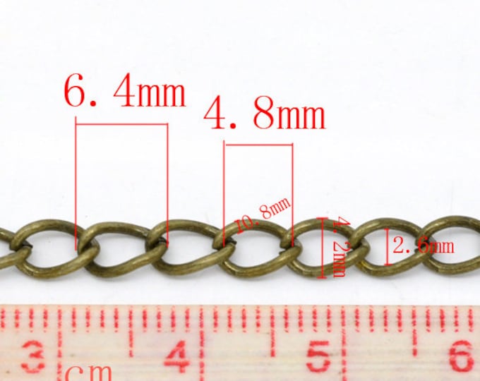 6x4mm Twist Curb Chain antique bronze Finding  DIY Jewelry Making Supplies Findings