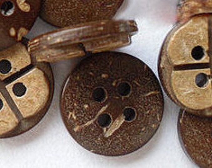 15mm Coconut Buttons 4 Holes Round Buttons DIY Craft Supplies Findings.