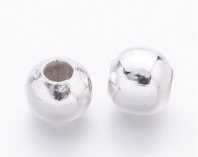 3mm Spacer beads Hole: 1mm Silver DIY Jewelry Making Supplies  Findings.