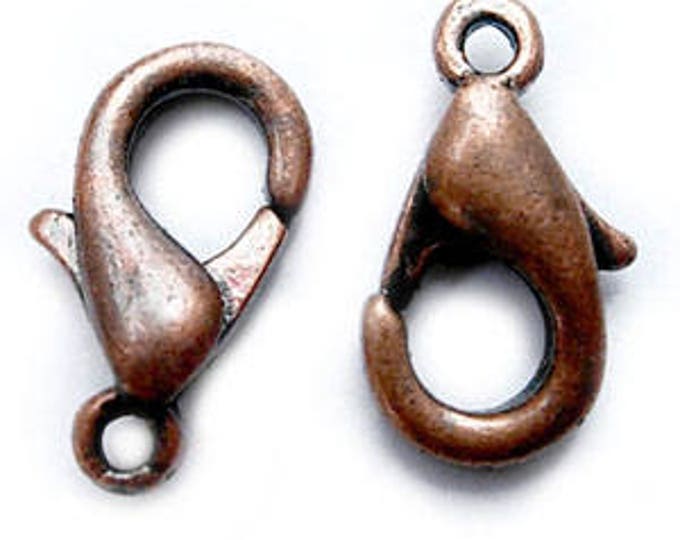 6x10mm Claw Clasps Red  Lobster Copper Hole: 1mm, DIY Jewelry Making Supplie Findings.