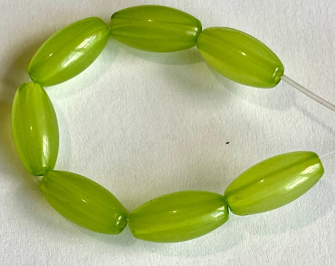 12x6mm  Rice Green Beads oval  DIY Jewelry Making Supplies and Findings.