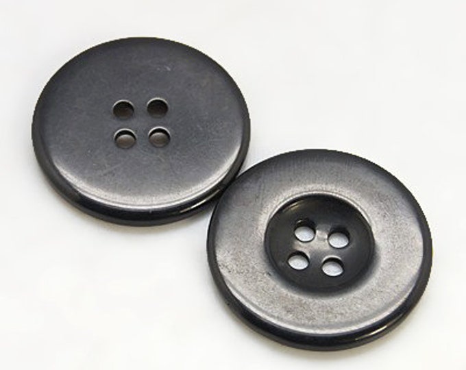 30mm Resin Buttons Black Color 4-hole Round Sewing Buttons, DIY Craft Supplies Findings.