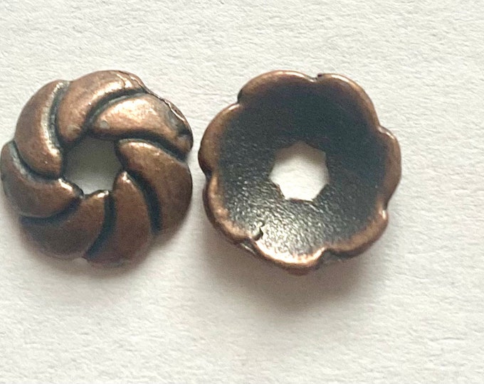 9mm Beadcaps Red Copper DIY Jewelry Making Findings.