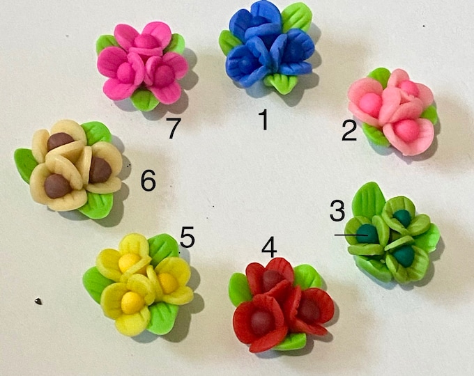 Clay Flower cabochons Polymer Handmade, Mixed Style, Mixed Colors 10pcs/20pcs.