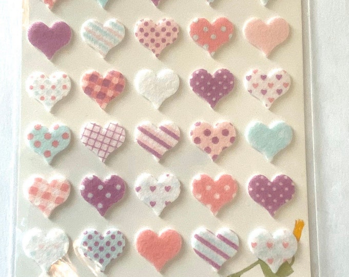 Heart shape stickers Craft Sticker Sheet for Planning, Journaling, Collecting or Scrap booking 1 Sheet.
