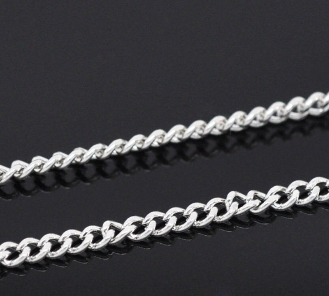3x2mm Curb Chain Silver Opened Twisted Chains Curb Chains 10ft Etsy