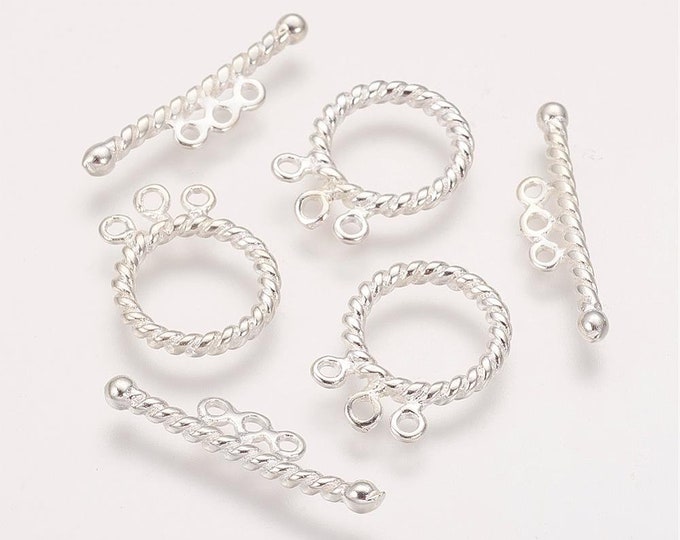 17mm Toggle Clasps Silver Color Round  DIY Findings for Jewelry Making 5pcs/10pcs/20pcs.