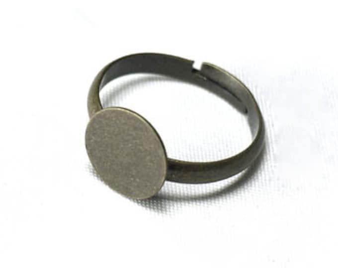 10mm Pad Ring Base Findings Adjustable Antique Bronze DIY Jewelry Making Supplies and Findings.